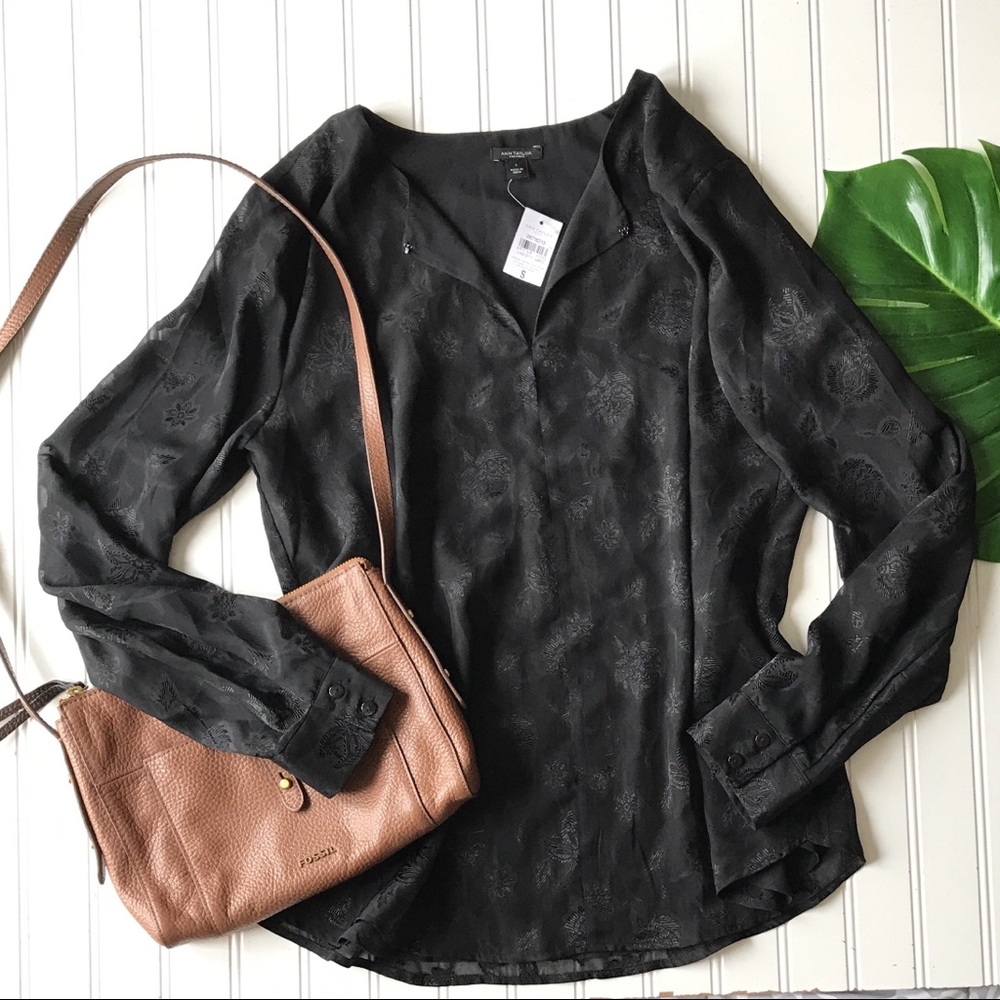 Ann Taylor black floral